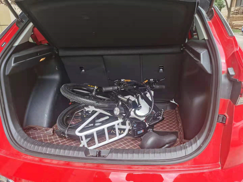 folding ebike in the trunk